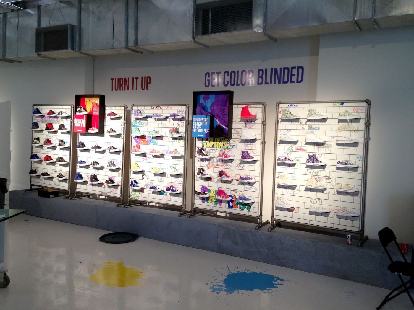 Converse Chuck Taylor retail wall, Turn It Up Get Color Blinded