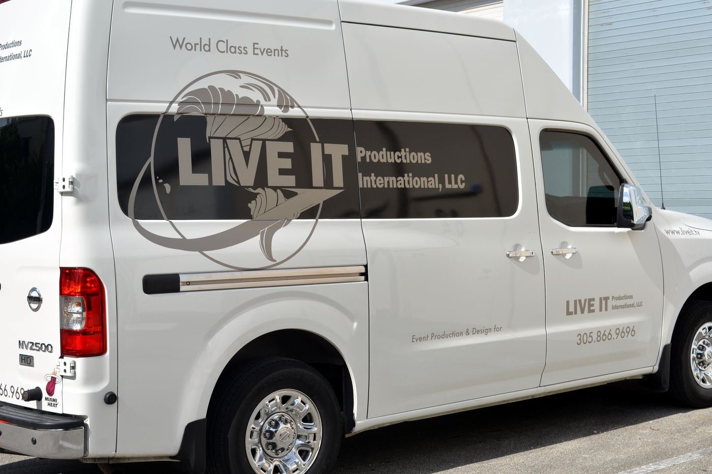 Live It Productions International vehicle wrap design